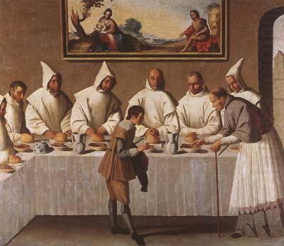 St Hugo of Grenoble in the Carthusian Refectory (mk08), Francisco de Zurbaran